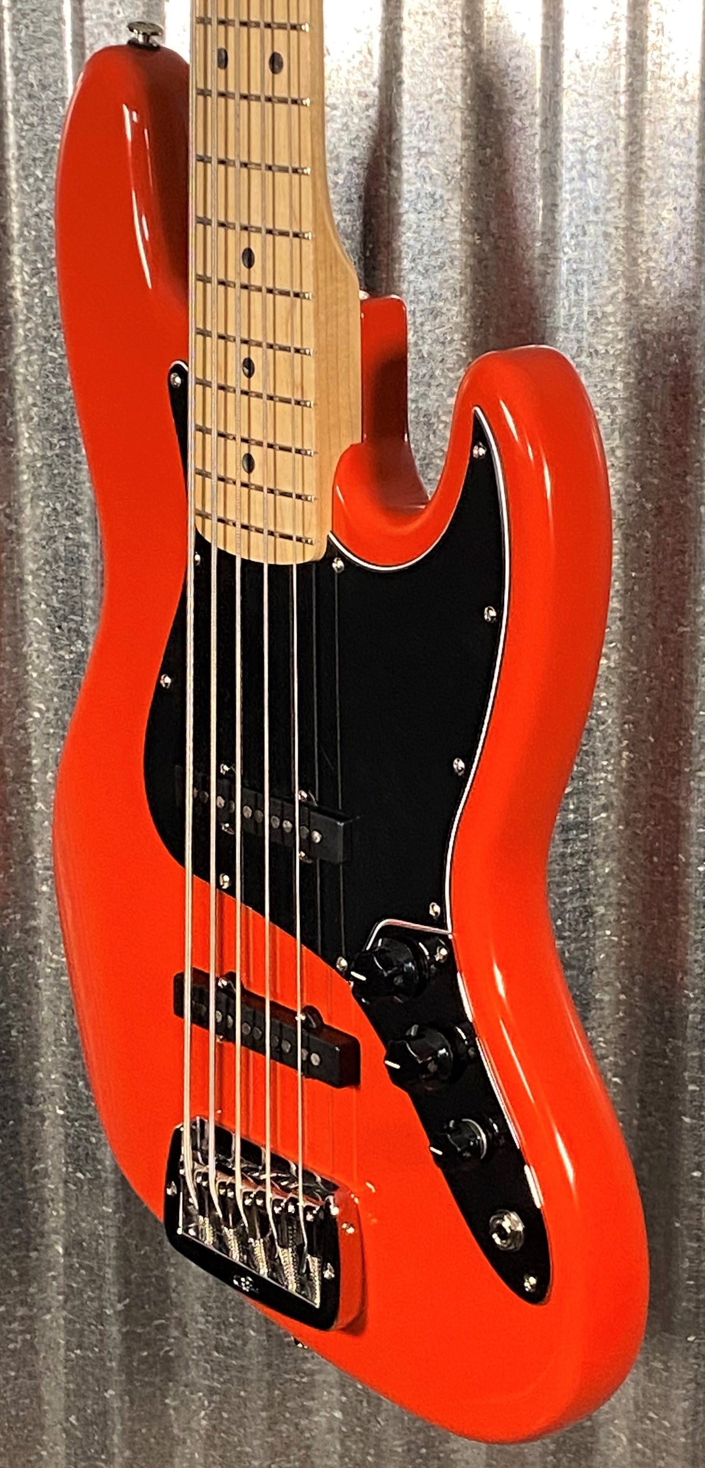 G&L USA JB-5 Hugger Orange 5 String Jazz Bass Maple Satin Neck & Case #2132