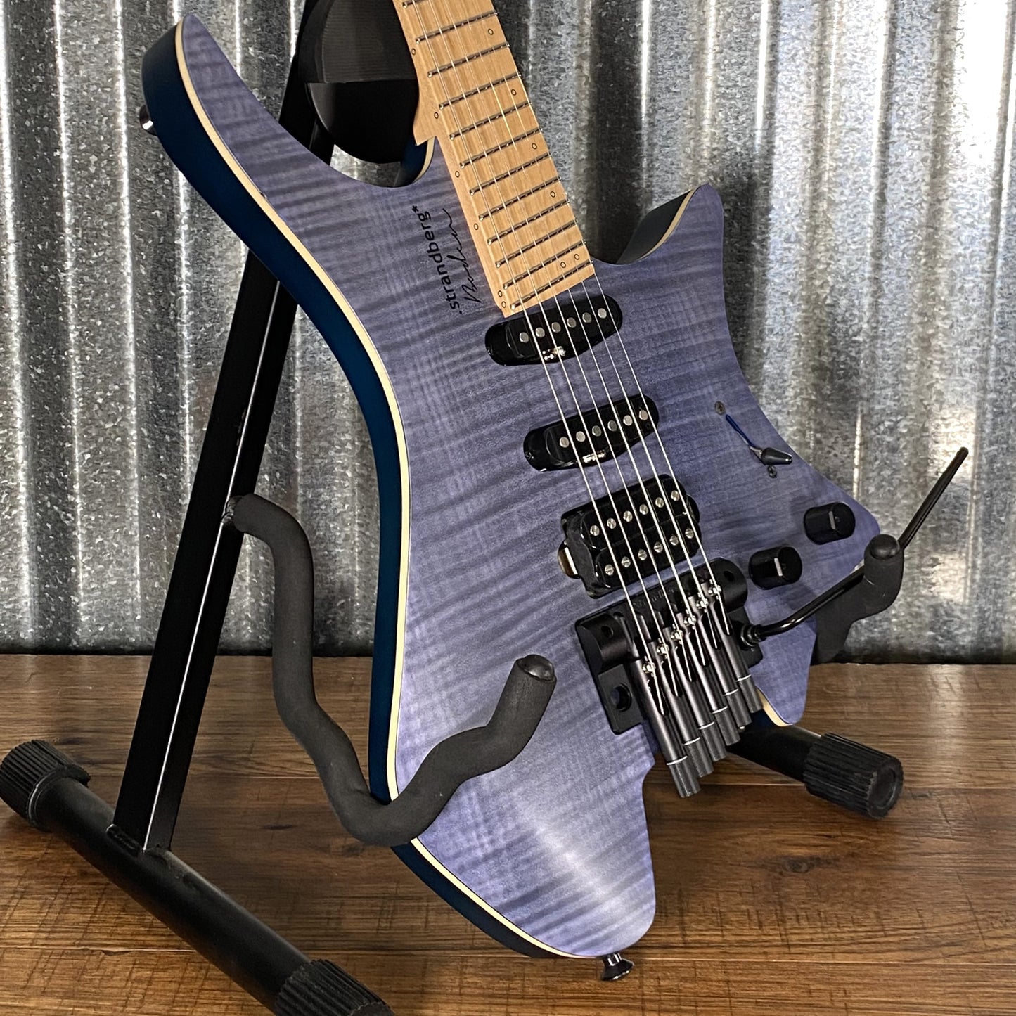 Strandberg Boden Standard NX 6 Tremolo Headless Blue Flame Top Guitar & Bag #2095 Used