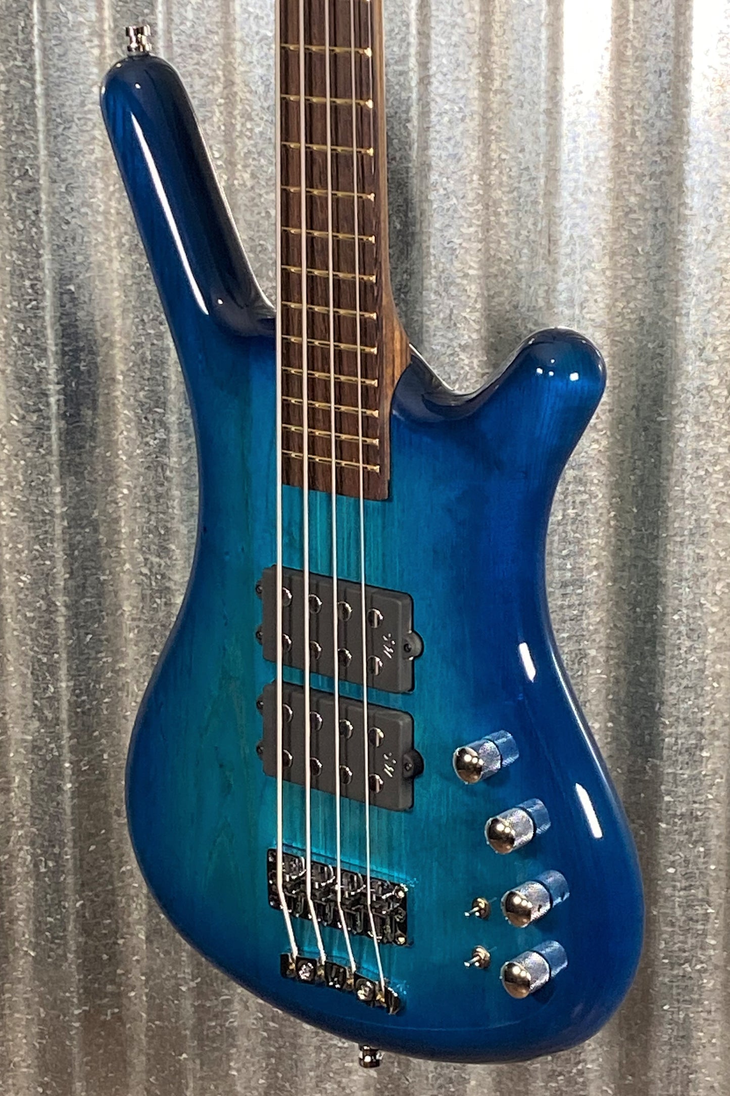 Warwick German Pro Series Corvette $$ 4 String Bass LTD Edition Lagoon Blueburst & Bag #1422