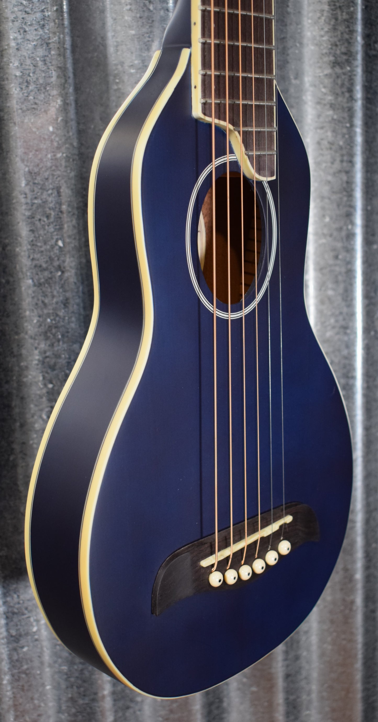 Washburn Guitars Rover RO-10 Trans Blue Travel Guitar & Case RO10STBLK #0838