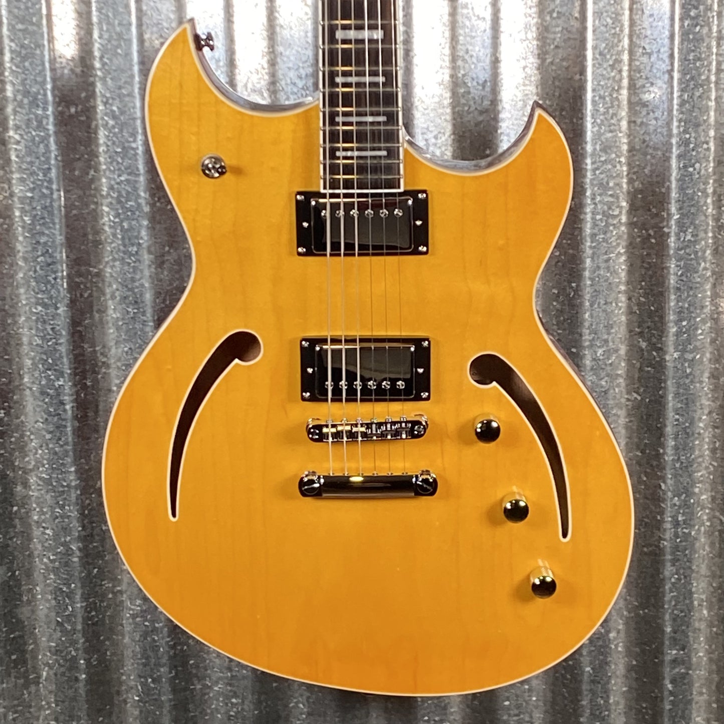 Reverend Limited Edition Manta Ray Semi Hollow Body Archtop Vintage Clear Natural Guitar #20 Blem