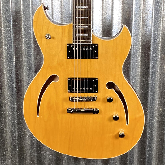 Reverend Limited Edition Manta Ray Semi Hollow Body Archtop Vintage Clear Natural Guitar & Case #3
