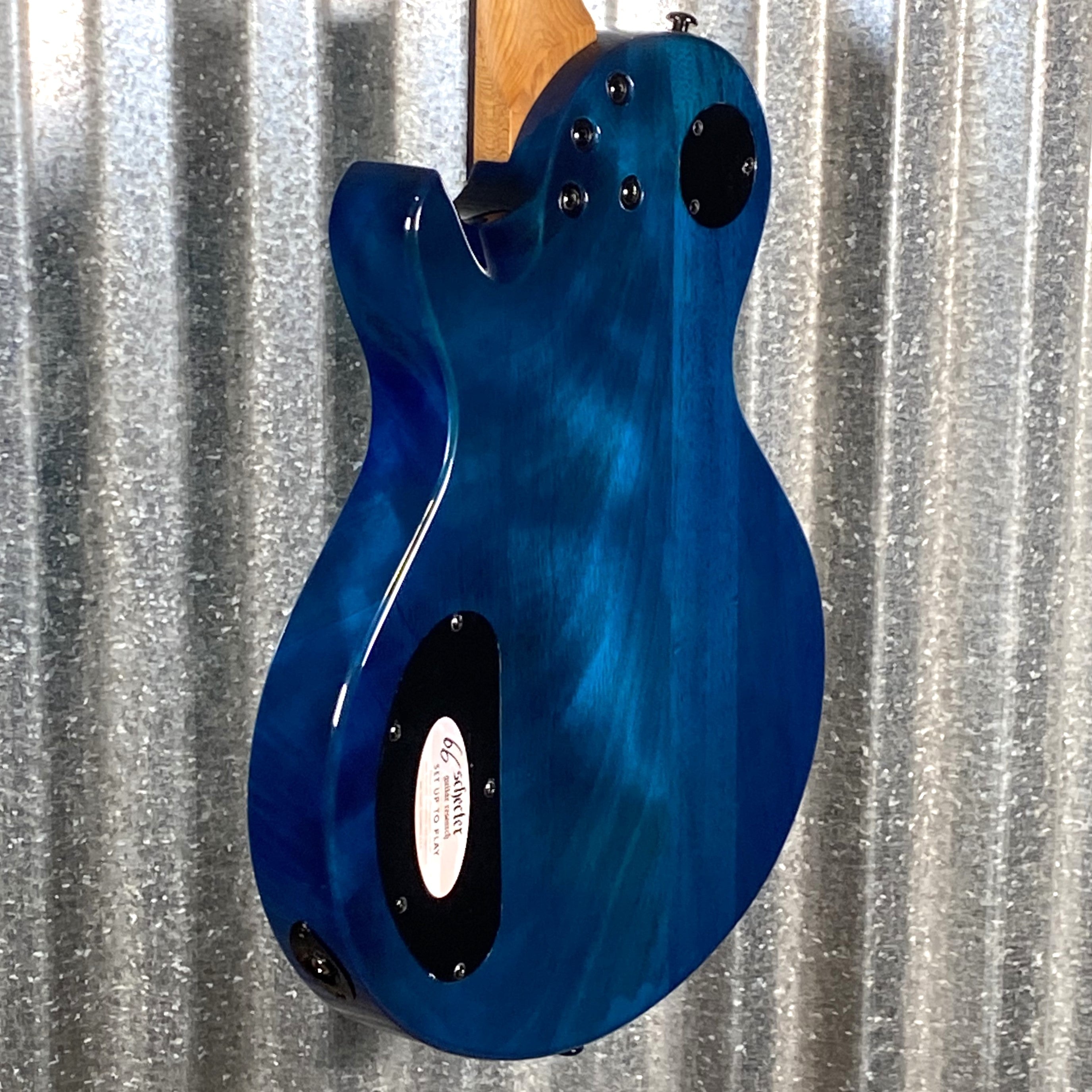 Schecter Solo-II Standard Ocean Blue Burst Burl Guitar #0502