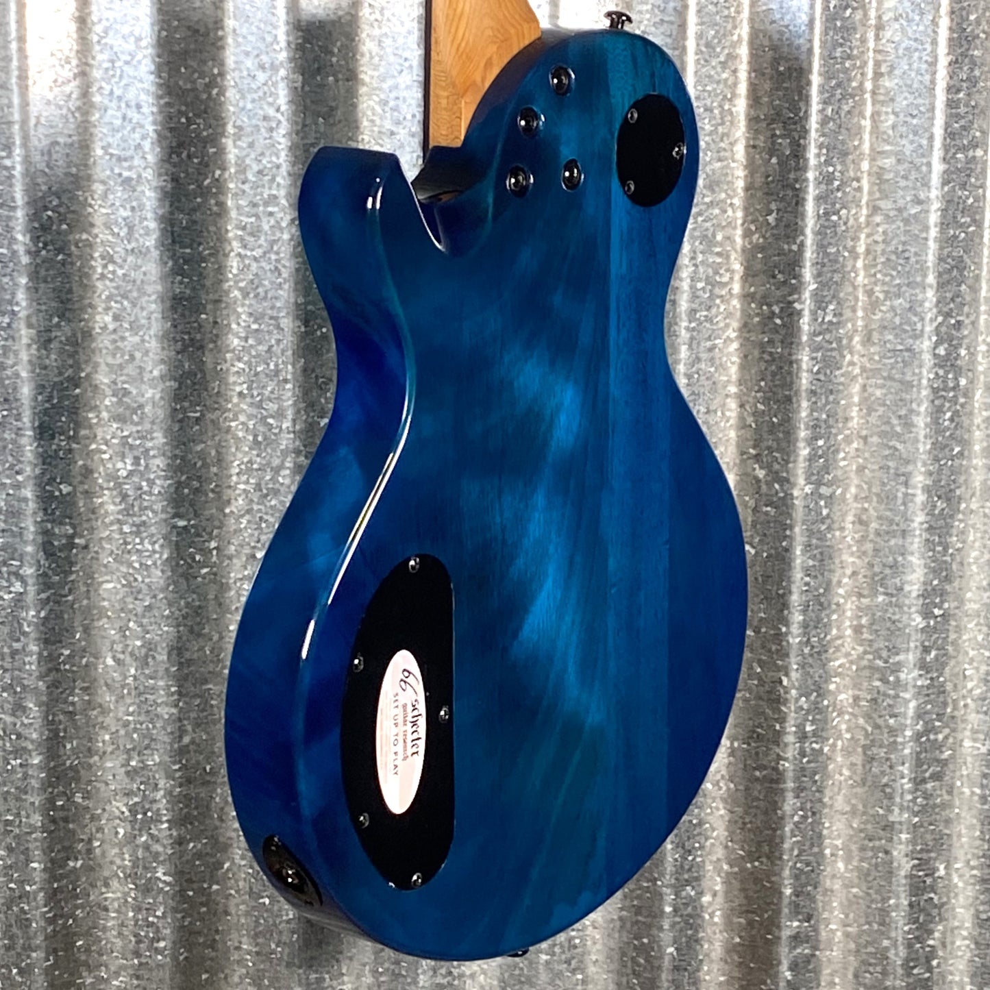 Schecter Solo-II Standard Ocean Blue Burst Burl Guitar #0502 Blem