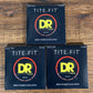 DR Strings MT-10 Tite-Fit Nickel Electric Guitar Set Medium 10-46 3 Pack