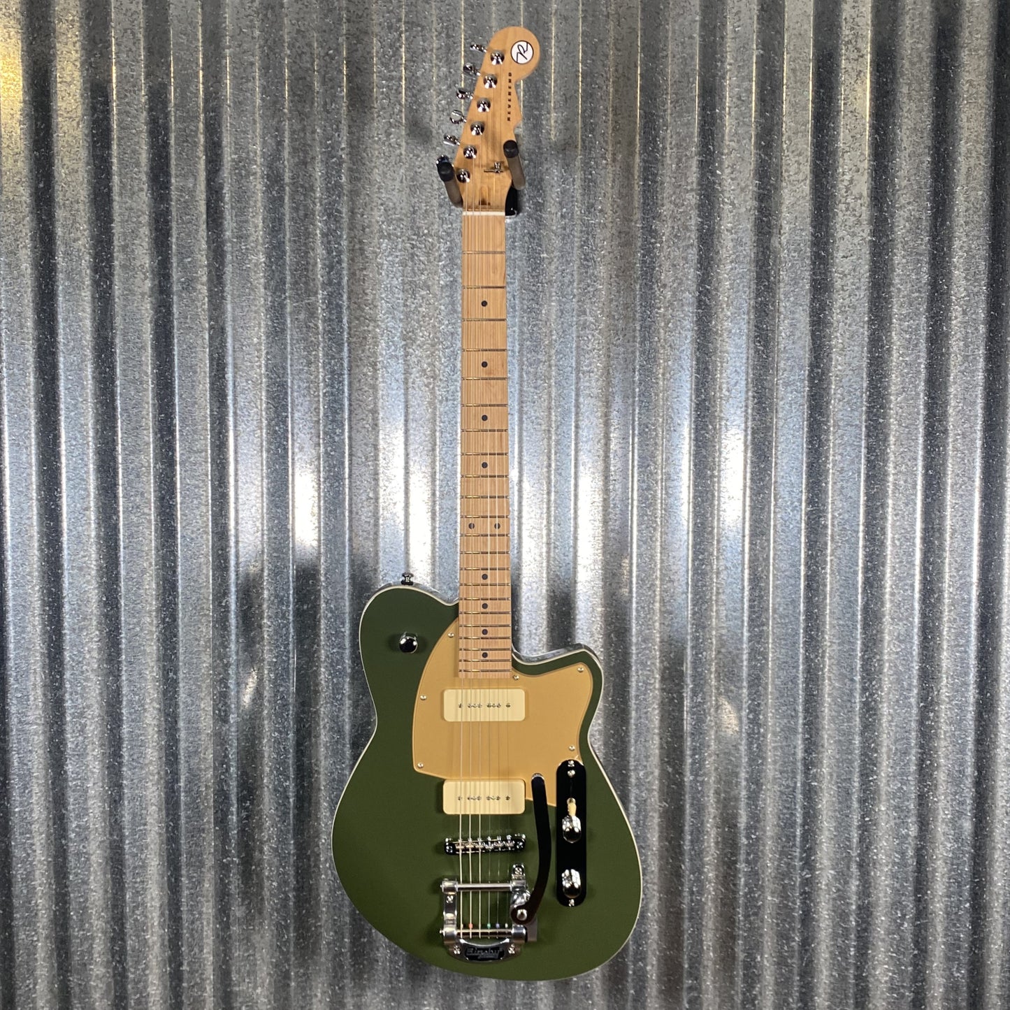 Reverend Charger 290 Bigsby Army Green Guitar #65473