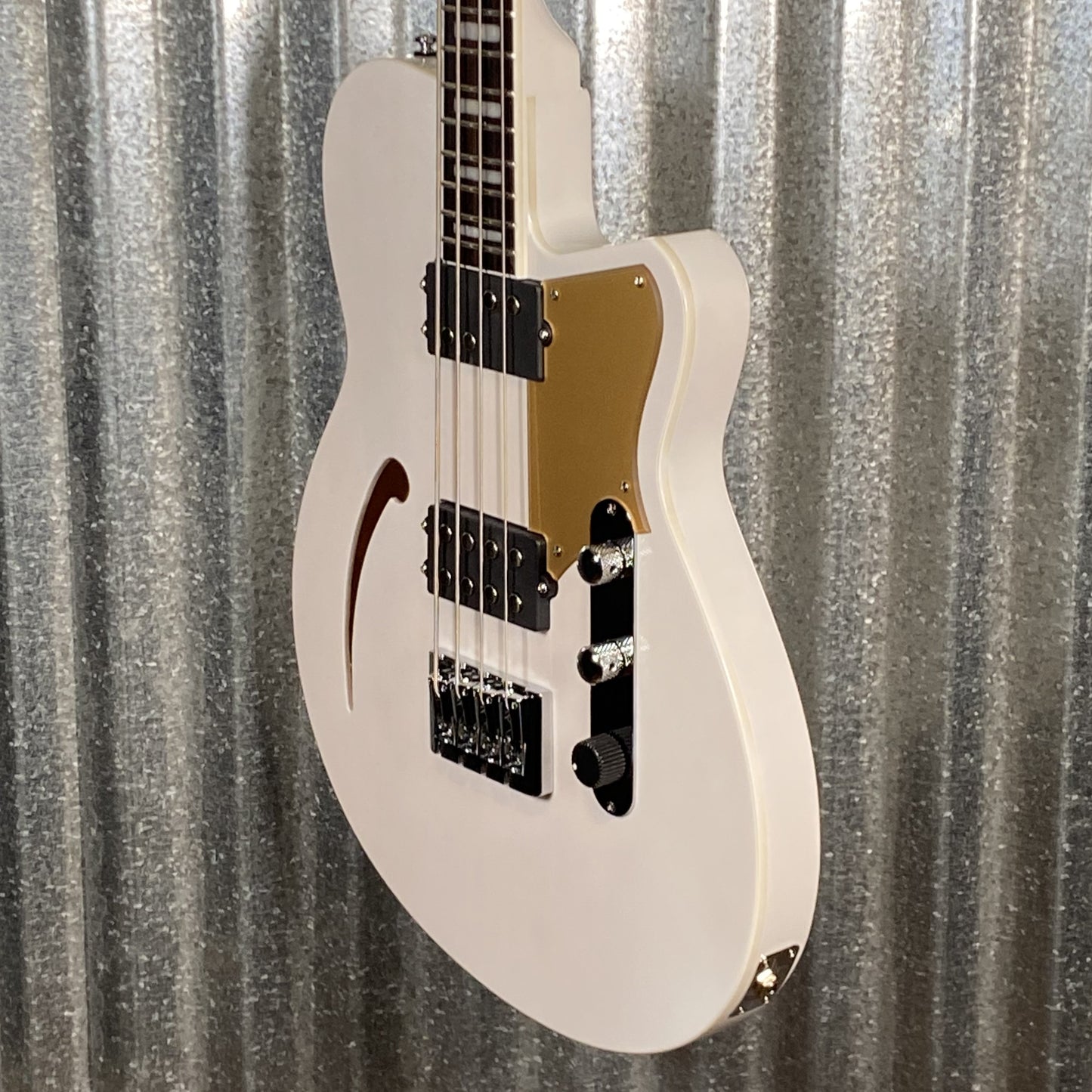 Reverend Dub King 4 String Semi Hollow Bass Transparent White #65891