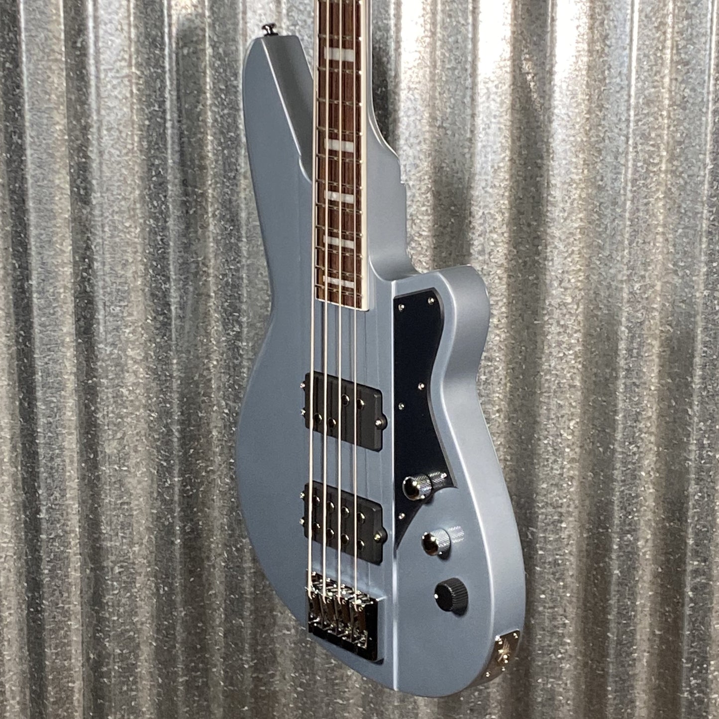 Reverend Thundergun 4 String Bass Metallic Silver Freeze #65840