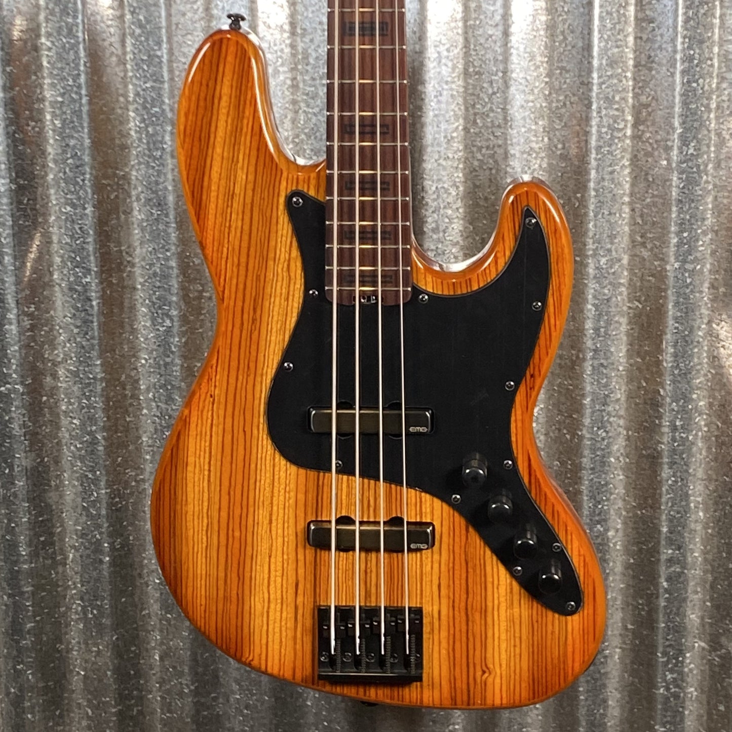 Schecter J-4 Exotic Zebrawood Faded Vintage Sunburst 4 String Jazz Bass #0447