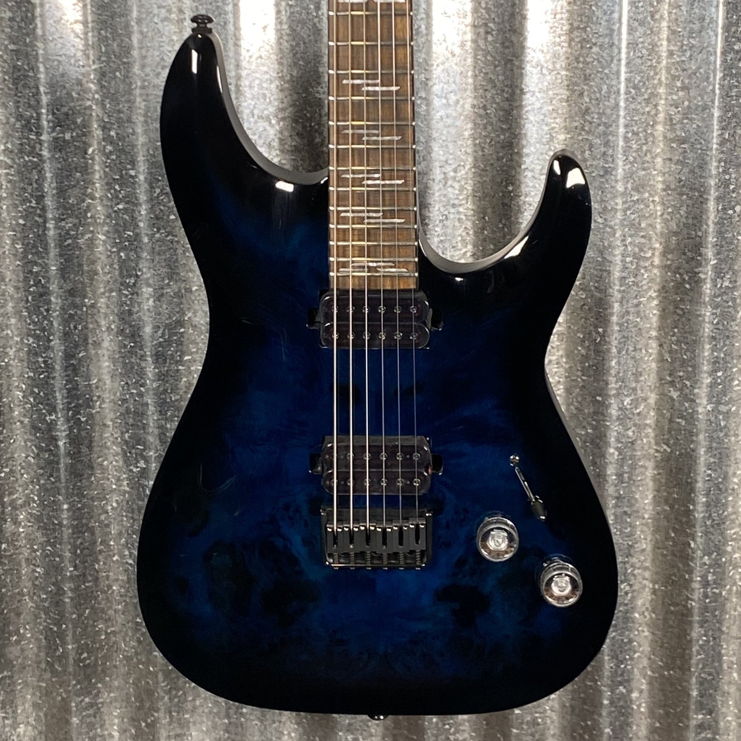 Schecter Omen Elite 6 See Thru Blue Burst Guitar #1220