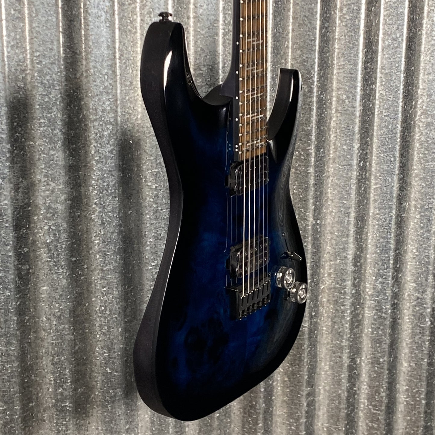 Schecter Omen Elite 6 See Thru Blue Burst Guitar #1220