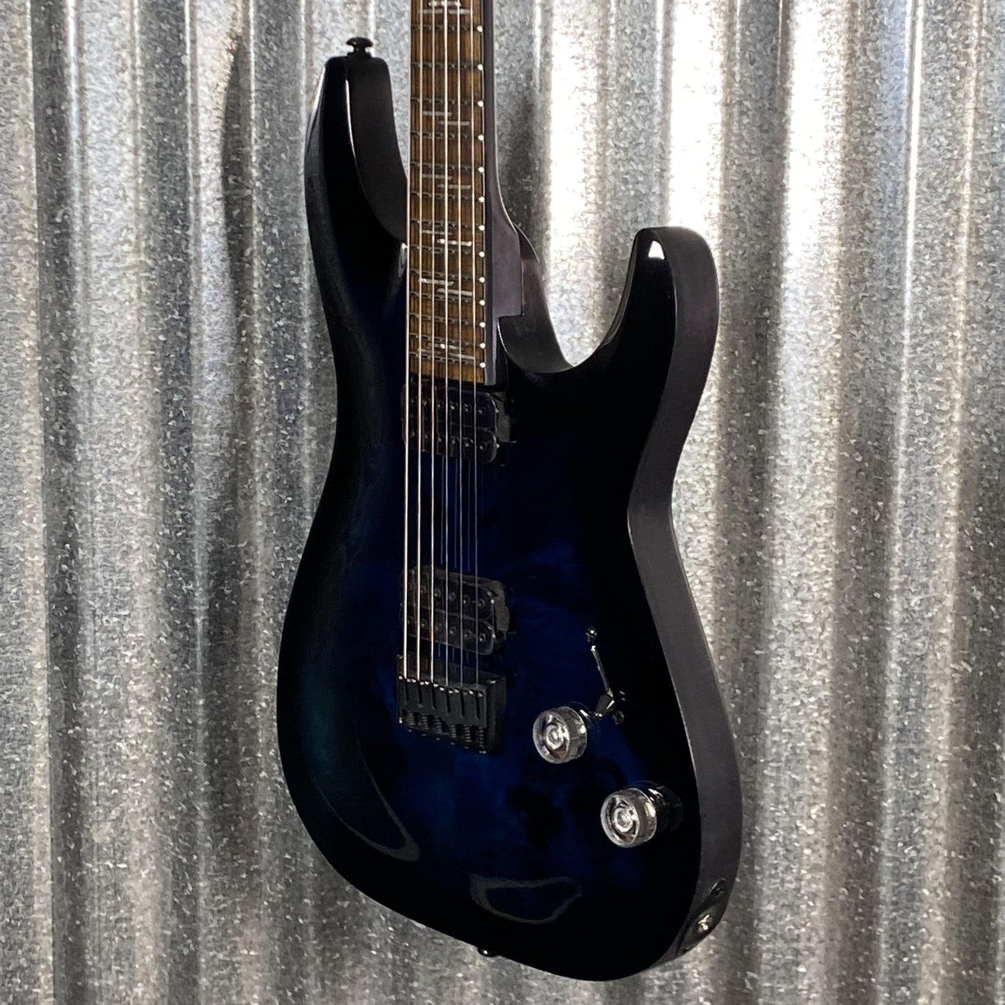 Schecter Omen Elite 6 See Thru Blue Burst Guitar #1220