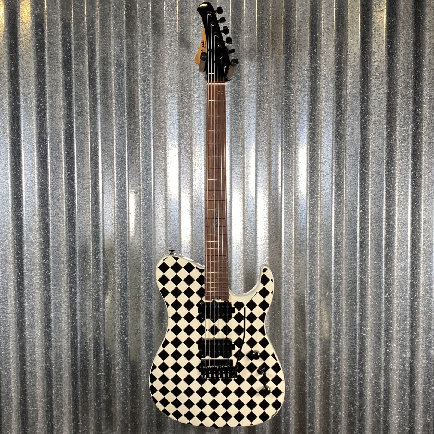 Westcreek Guitars TT-50 HH Tele Style Tremolo Black & White Checker Graphic #0108 Used