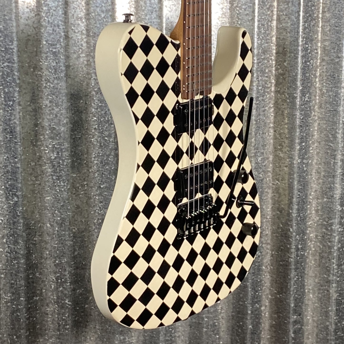 Westcreek Guitars TT-50 HH Tele Style Tremolo Black & White Checker Graphic #0108 Used