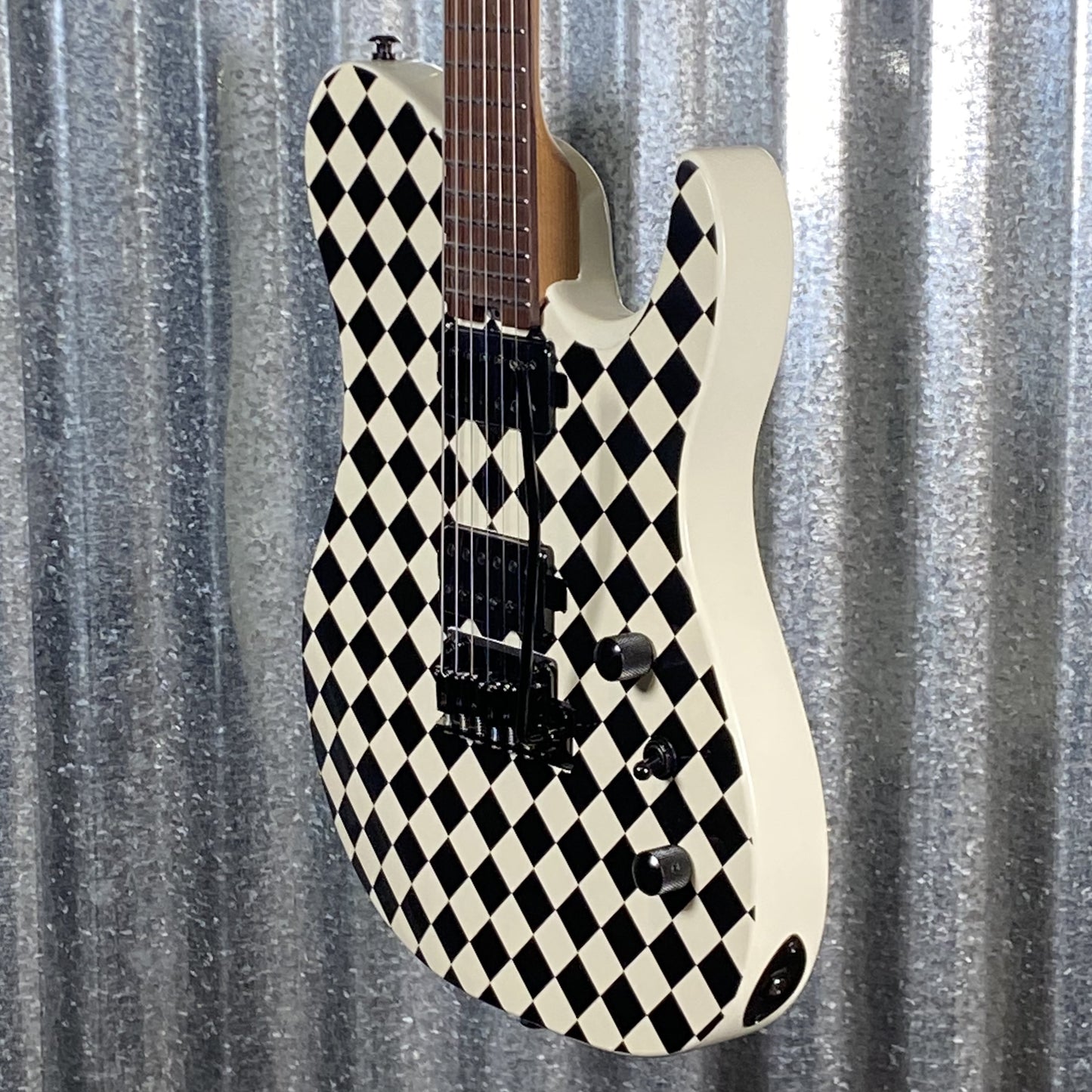 Westcreek Guitars TT-50 HH Tele Style Tremolo Black & White Checker Graphic #0108 Used