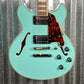 D'Angelico Guitars Premier Mini DC Semi Hollow Body Surf Green Tortoise Pickguard #7321