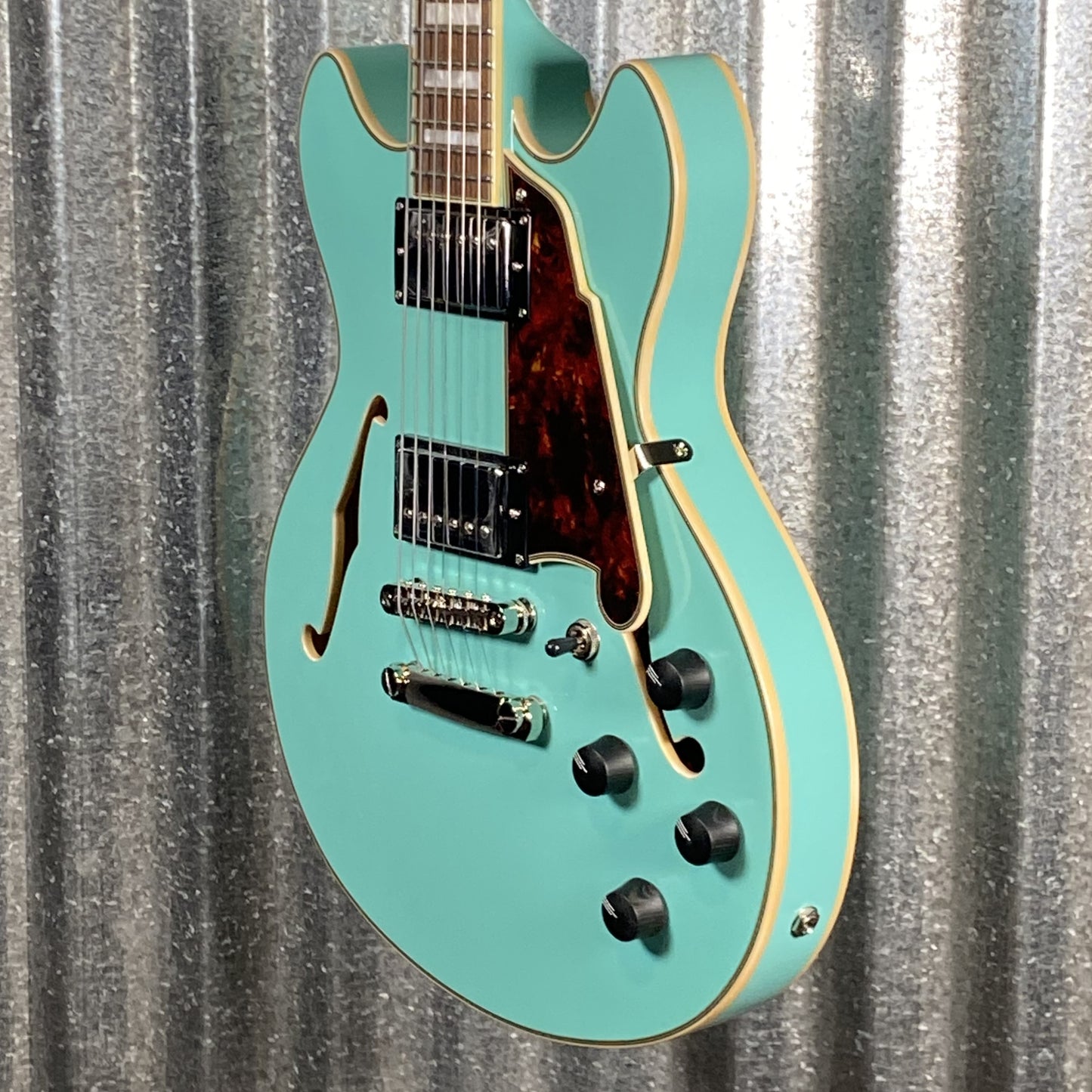 D'Angelico Guitars Premier Mini DC Semi Hollow Body Surf Green Tortoise Pickguard #7321