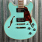 D'Angelico Guitars Premier Mini DC Semi Hollow Body Surf Green Tortoise Pickguard #7318