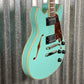 D'Angelico Guitars Premier Mini DC Semi Hollow Body Surf Green Tortoise Pickguard #7318