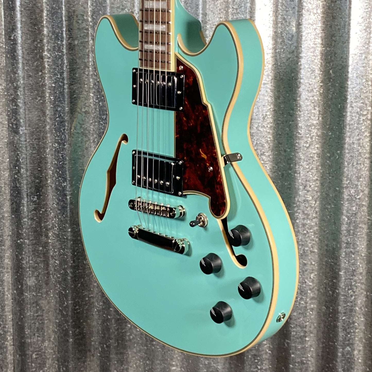 D'Angelico Guitars Premier Mini DC Semi Hollow Body Surf Green Tortoise Pickguard #7318