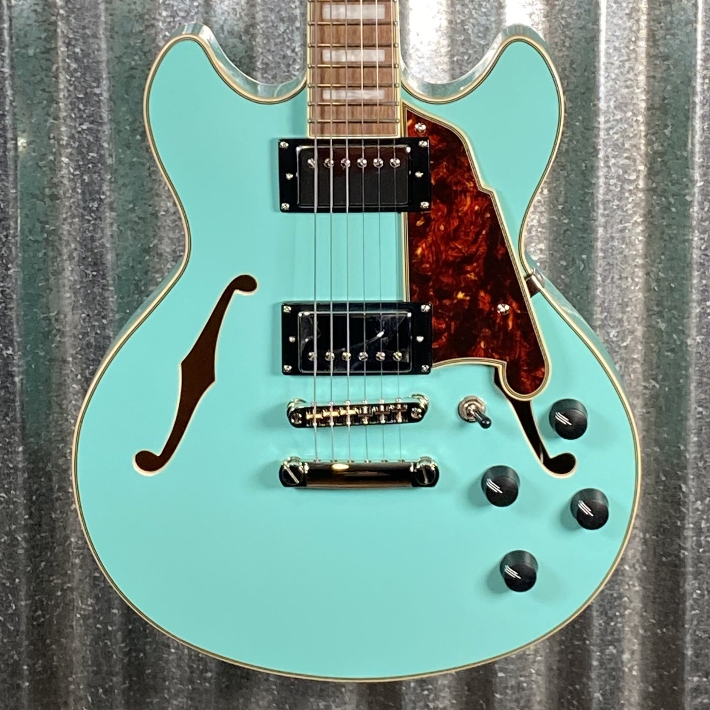 D'Angelico Guitars Premier Mini DC Semi Hollow Body Surf Green Tortoise Pickguard #7304