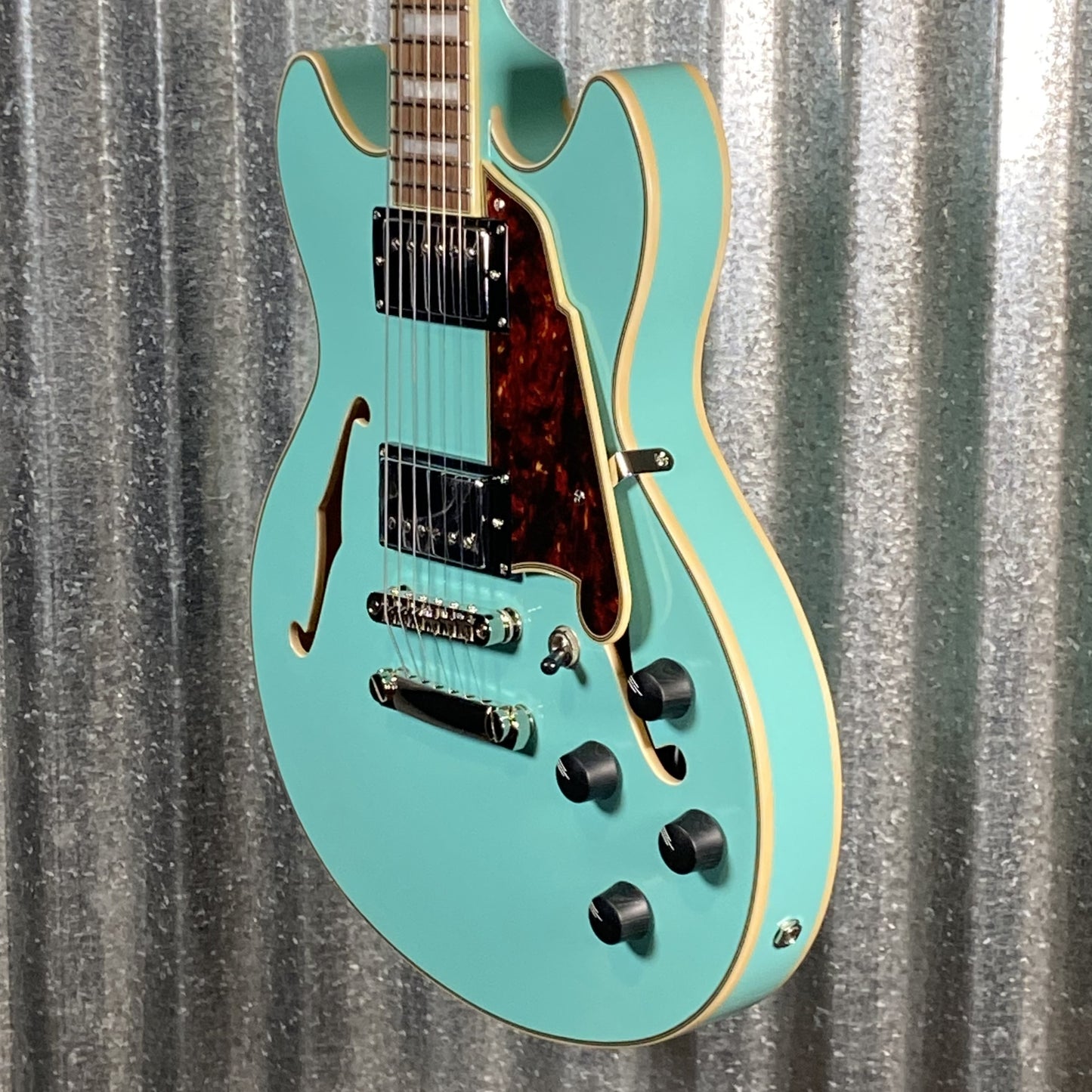 D'Angelico Guitars Premier Mini DC Semi Hollow Body Surf Green Tortoise Pickguard #7304