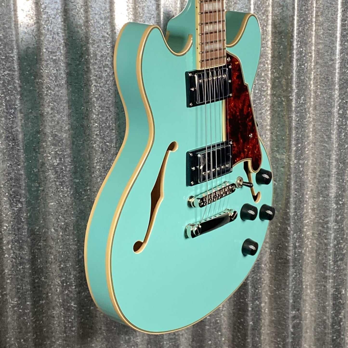 D'Angelico Guitars Premier Mini DC Semi Hollow Body Surf Green Tortoise Pickguard #7320