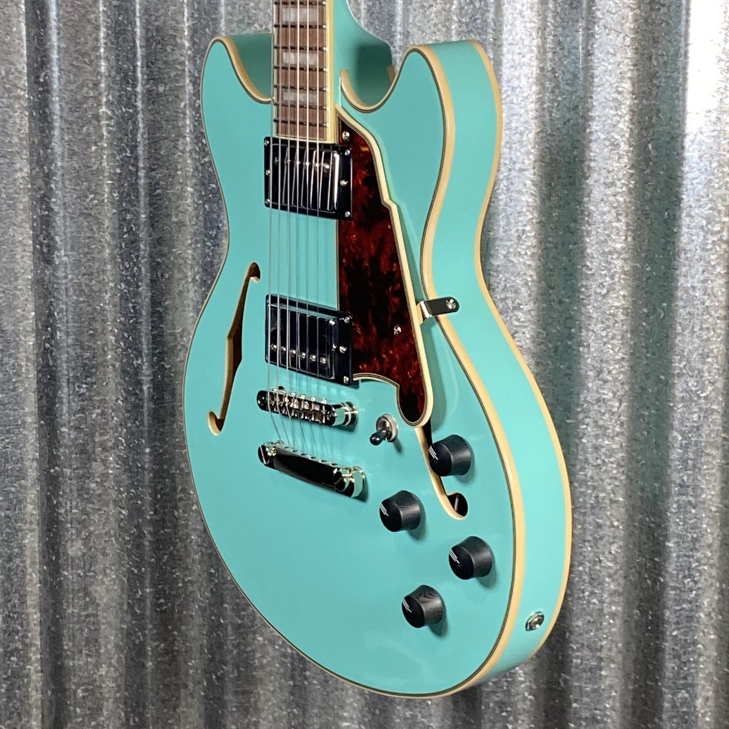 D'Angelico Guitars Premier Mini DC Semi Hollow Body Surf Green Tortoise Pickguard #7320