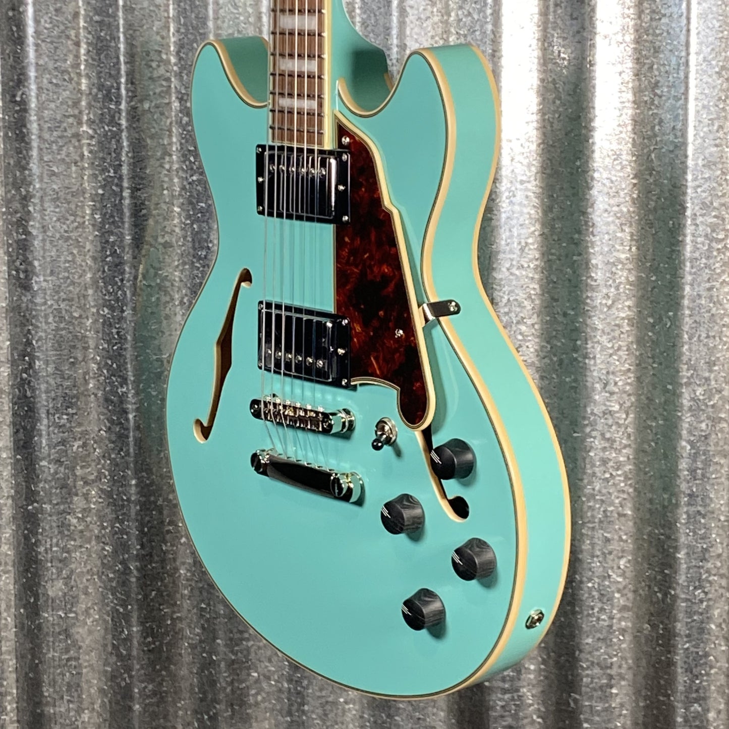 D'Angelico Guitars Premier Mini DC Semi Hollow Body Surf Green Tortoise Pickguard #7307