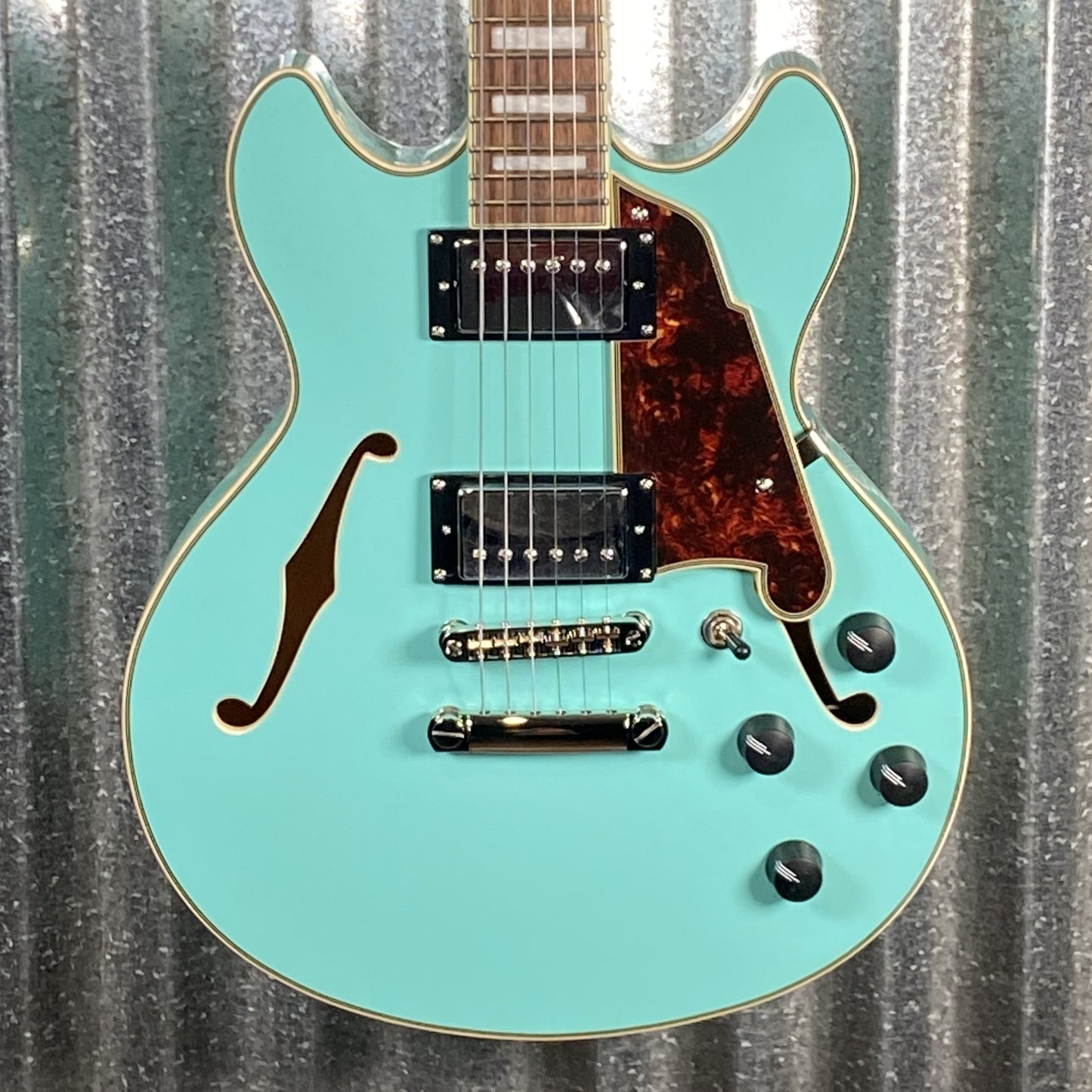 D'Angelico Guitars Premier Mini DC Semi Hollow Body Surf Green Tortoise Pickguard #7322