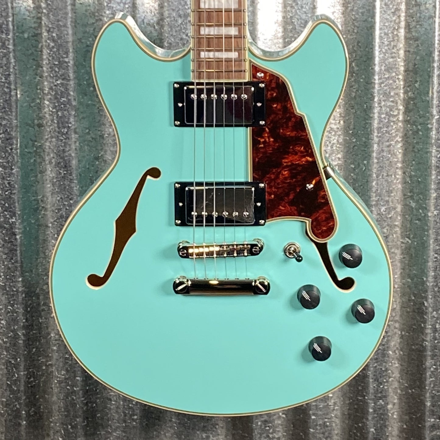 D'Angelico Guitars Premier Mini DC Semi Hollow Body Surf Green Tortoise Pickguard #7309