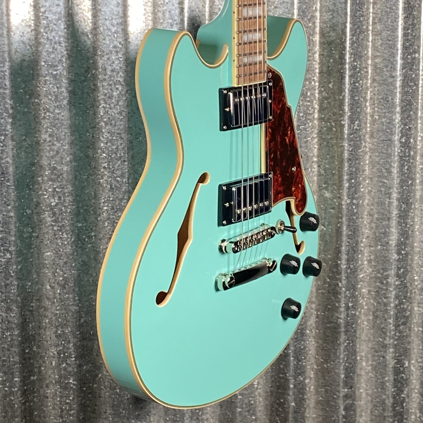 D'Angelico Guitars Premier Mini DC Semi Hollow Body Surf Green Tortoise Pickguard #7314