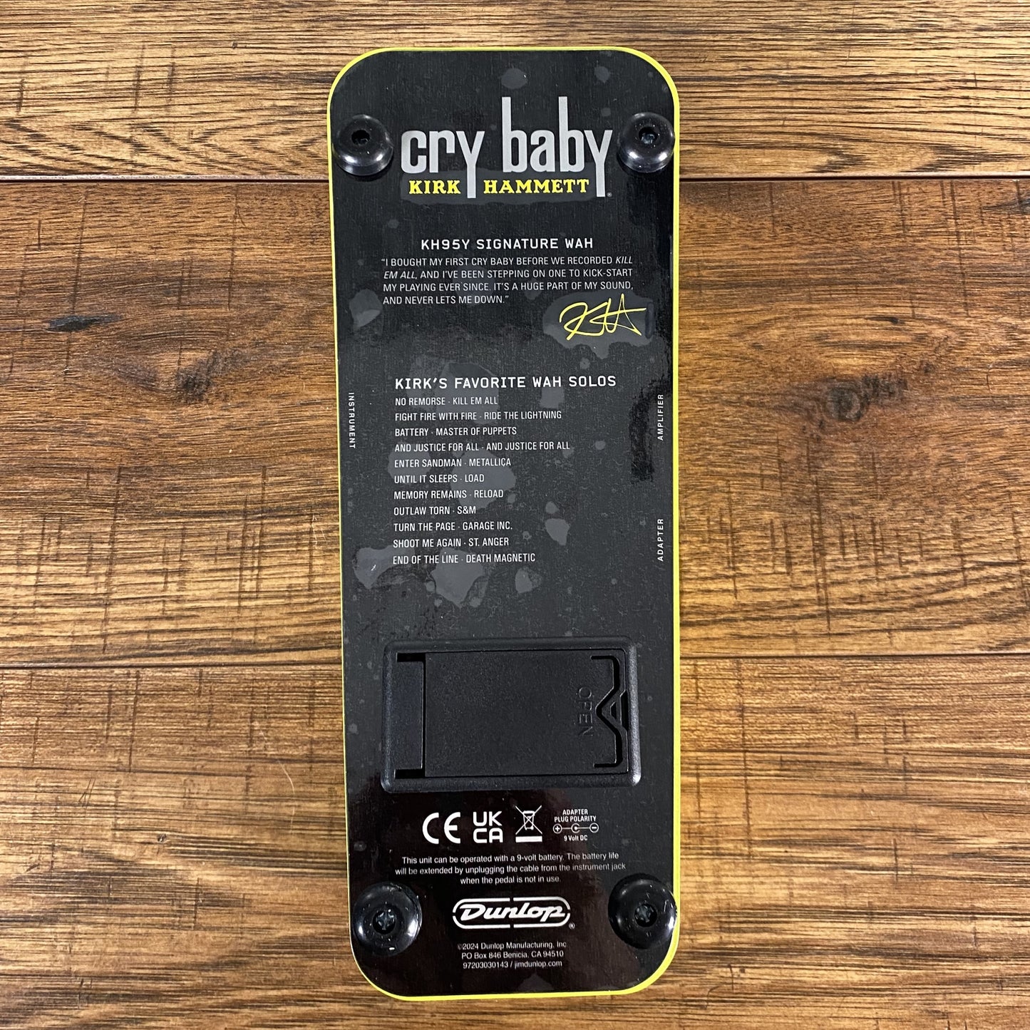 Dunlop KH95Y Kirk Hammett Cry Baby Wah Yellow Sparkle Edition Guitar Effect Pedal