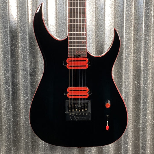 Schecter Sunset 6 ET Red Dawn Evertune Gloss Black Guitar #0109