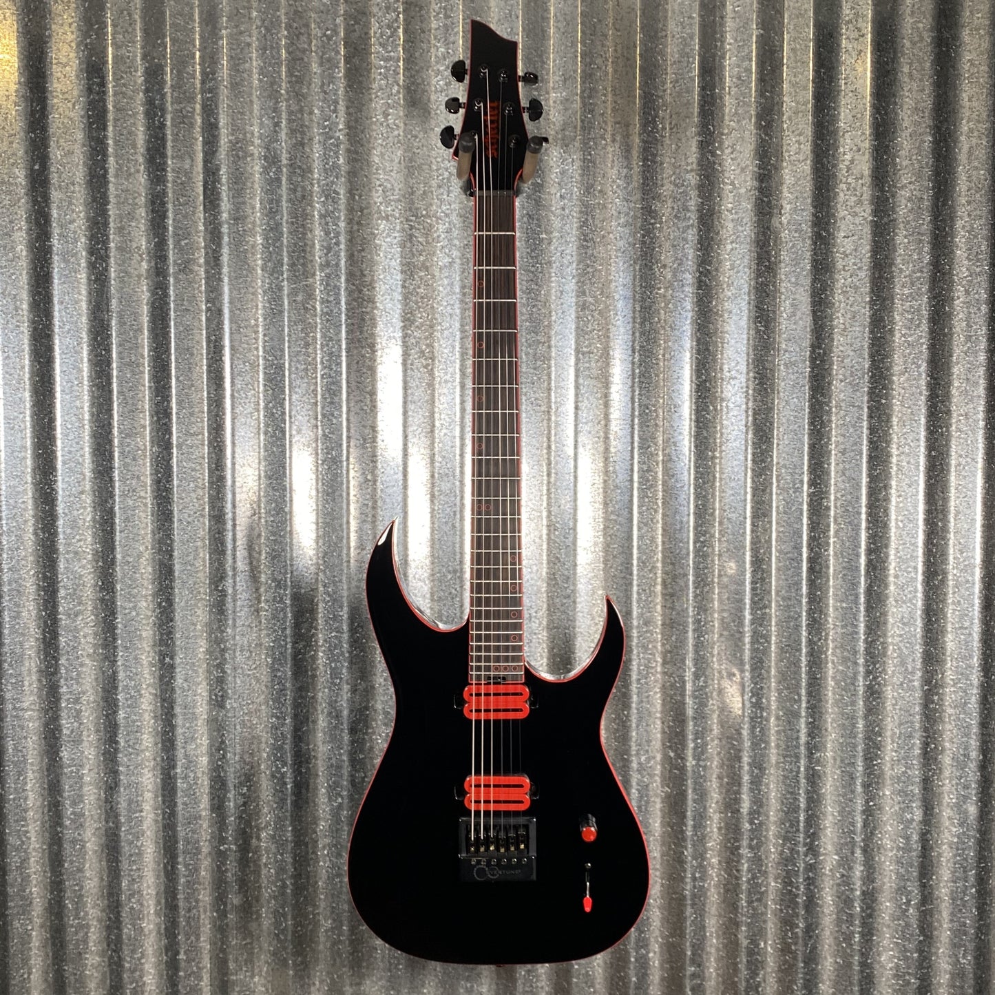 Schecter Sunset 6 ET Red Dawn Evertune Gloss Black Guitar #0109