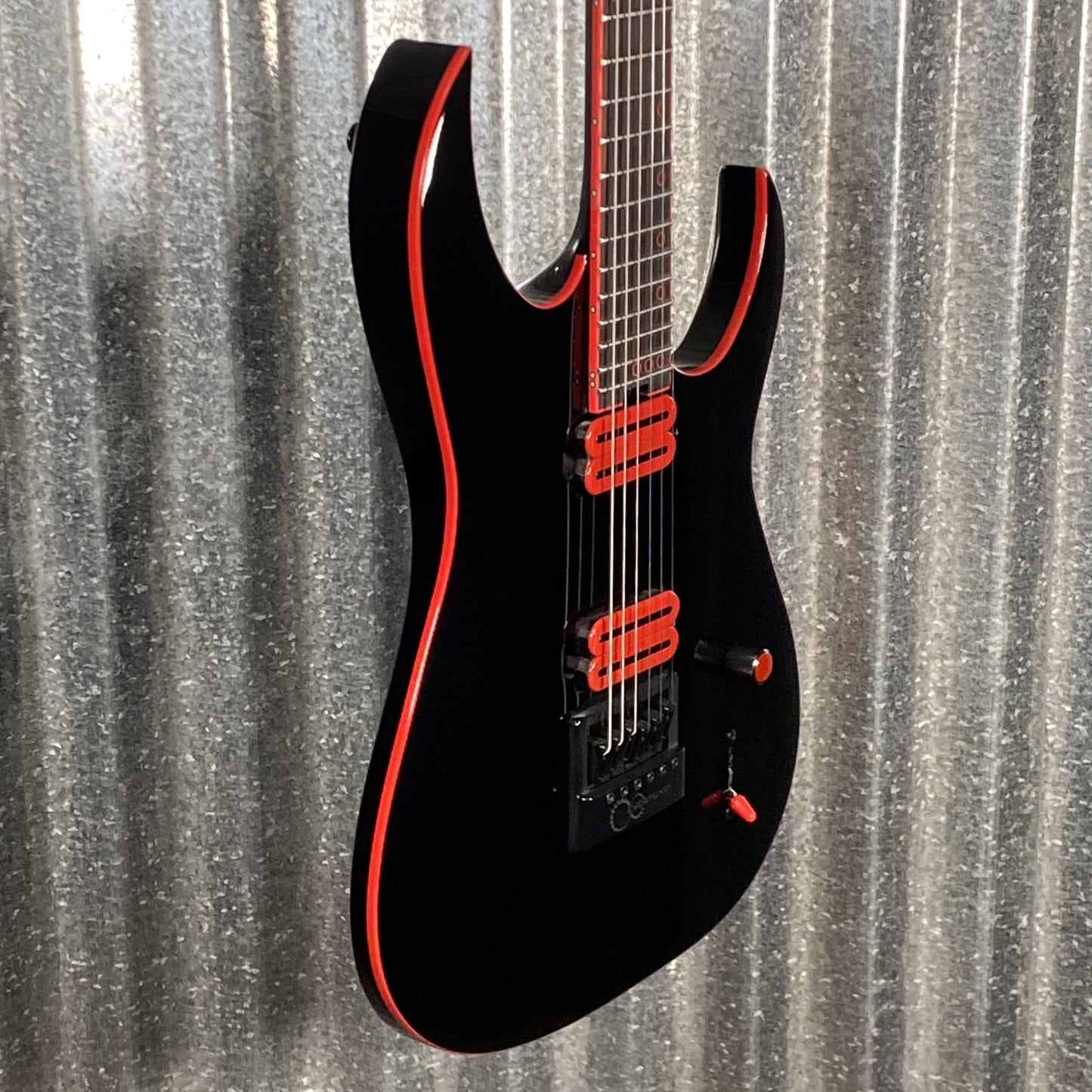 Schecter Sunset 6 ET Red Dawn Evertune Gloss Black Guitar #0109