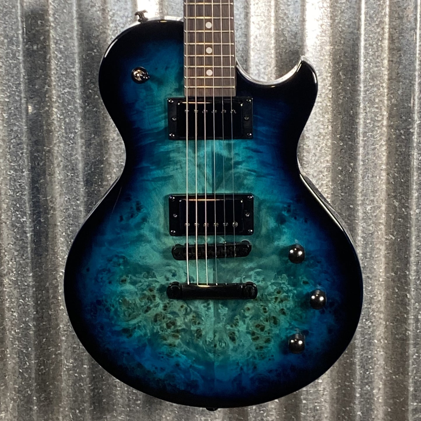 Schecter Solo-II Standard Ocean Blue Burst Burl Guitar #0816