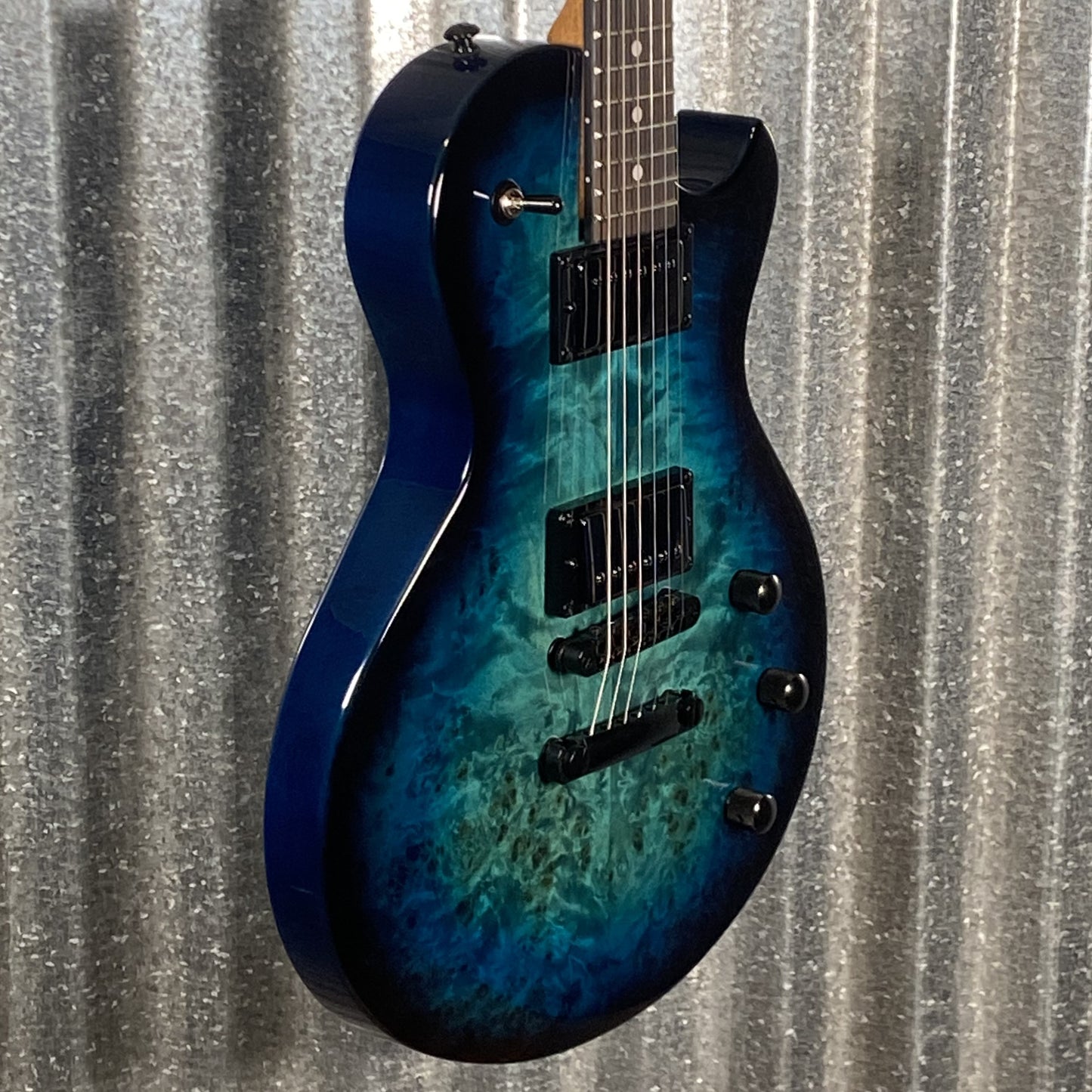 Schecter Solo-II Standard Ocean Blue Burst Burl Guitar #0816