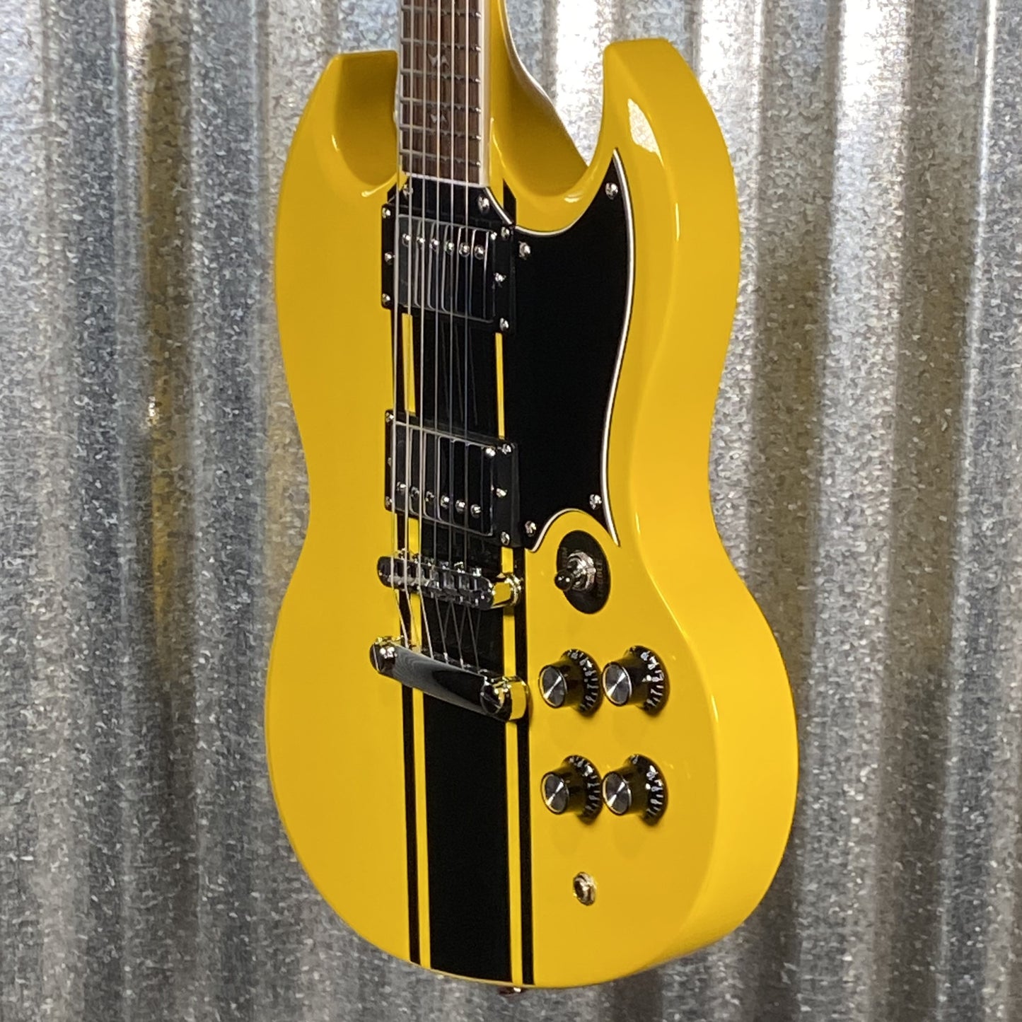 Westcreek Guitars Racer SG Offset Style Bumble-B Yellow #0094 Used
