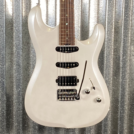 Musi Capricorn Fusion HSS Superstrat Pearl White Guitar #0188 Used