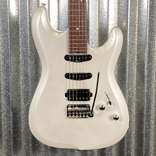 Musi Capricorn Fusion HSS Superstrat Pearl White Guitar #0135 Used