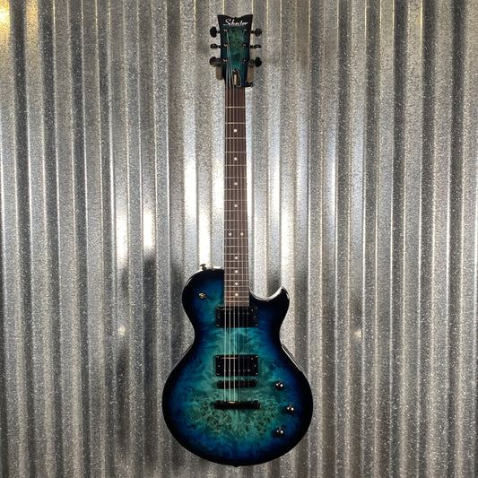 Schecter Solo-II Standard Ocean Blue Burst Burl Guitar #0816 Demo