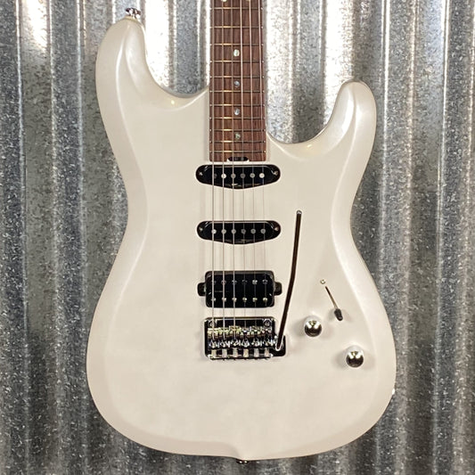 Musi Capricorn Fusion HSS Superstrat Pearl White Guitar #0124 Used