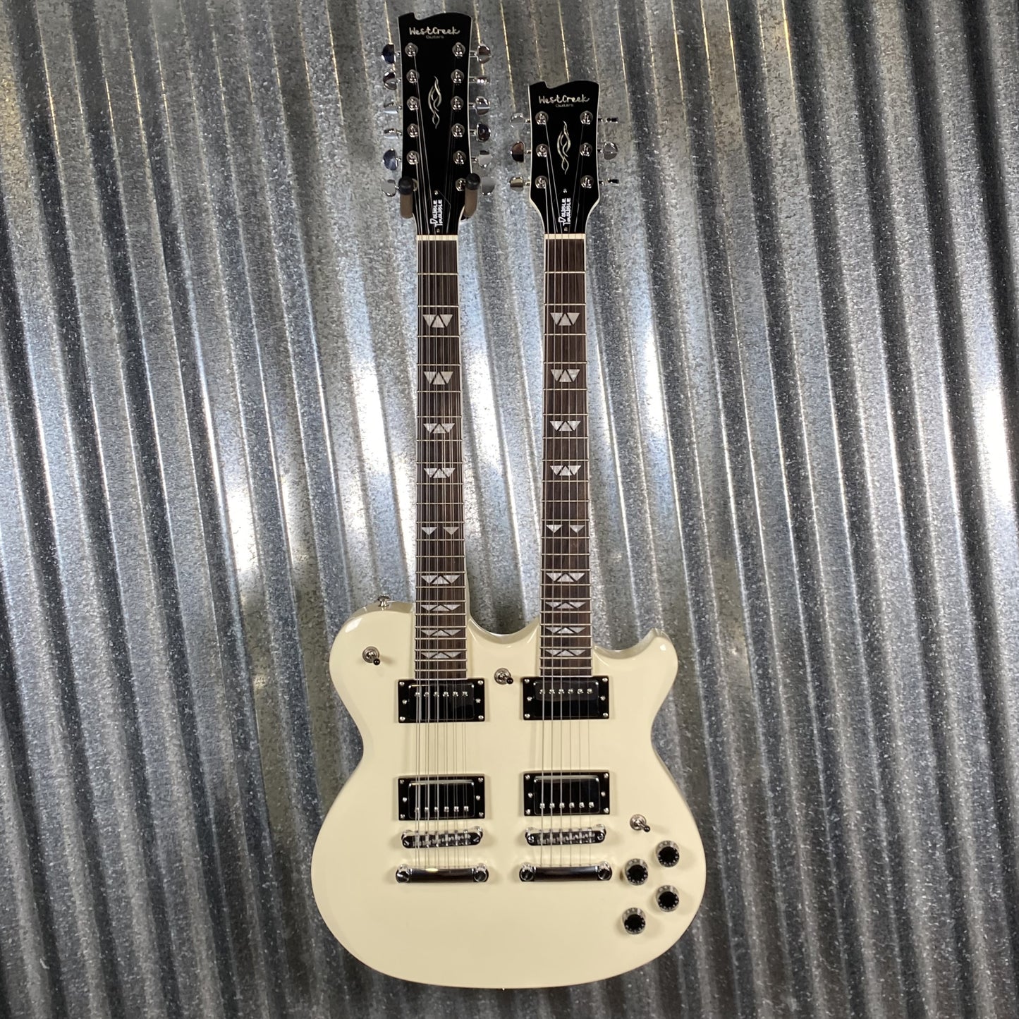 Westcreek Guitars Double Trouble Double Neck 12 & 6 String White #0117 Used