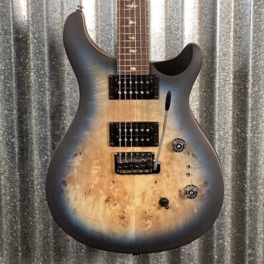 PRS Paul Reed Smith SE Exotic Custom 24-08 Poplar Burl Lake Blue Midnight Burst Guitar & Bag #4221