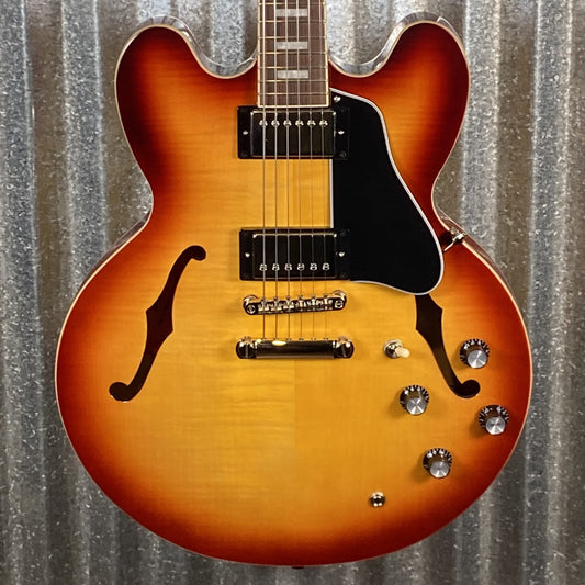 Epiphone ES-335 Figured Top Raspberry Tea Burst Semi Hollow Body Guitar & Bag #3485 Used