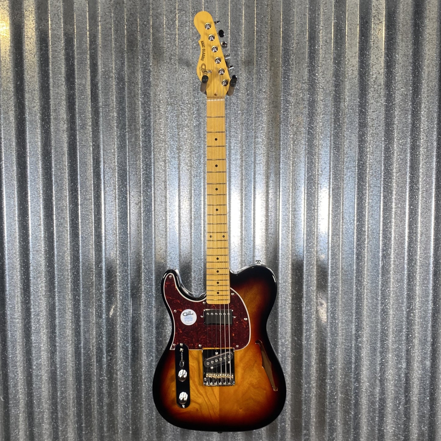 G&L Tribute ASAT Classic Bluesboy Semi Hollow Body Left Hand 3 Tone Sunburst Guitar #7403 Used