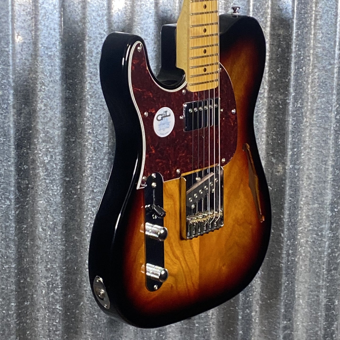 G&L Tribute ASAT Classic Bluesboy Semi Hollow Body Left Hand 3 Tone Sunburst Guitar #7403 Used