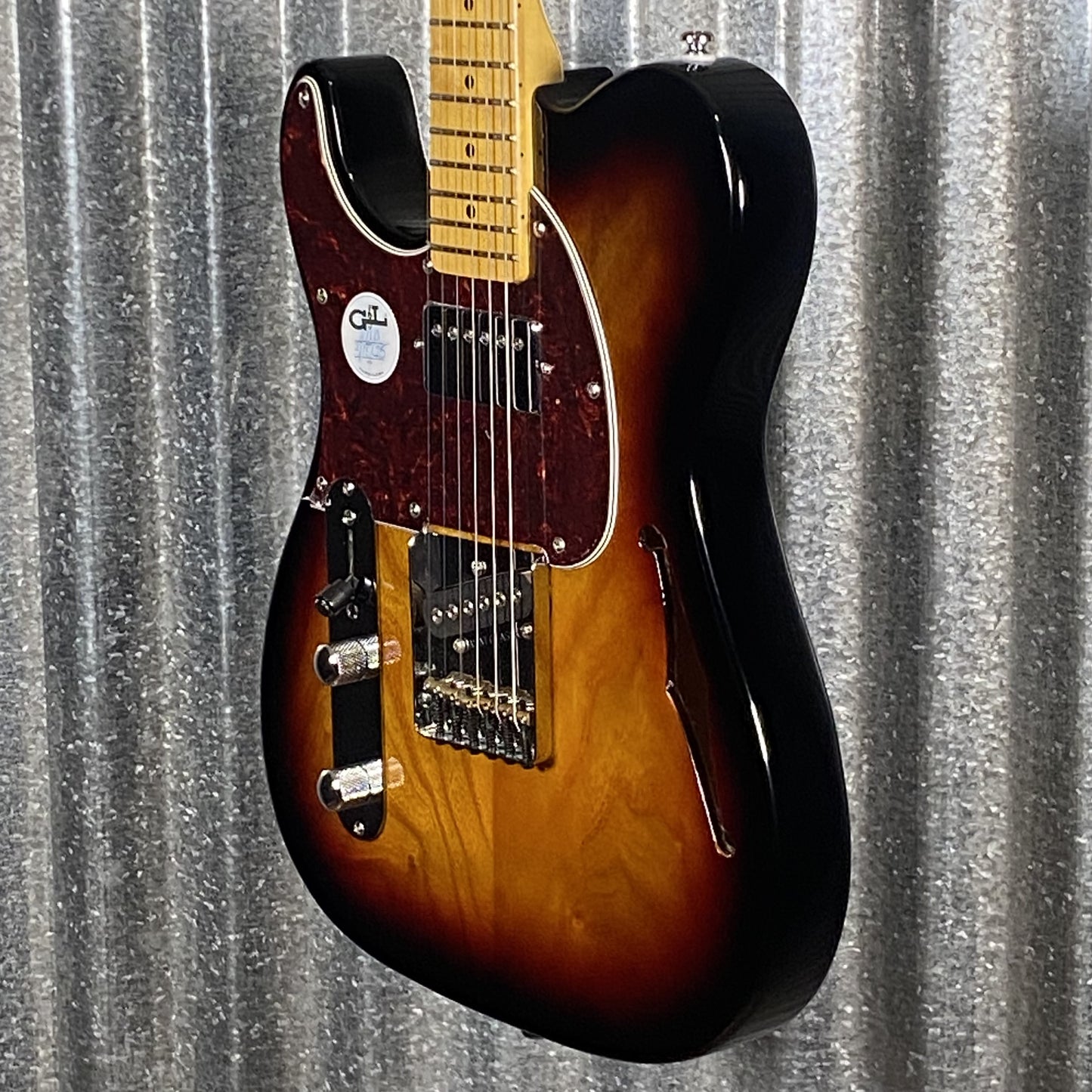G&L Tribute ASAT Classic Bluesboy Semi Hollow Body Left Hand 3 Tone Sunburst Guitar #7403 Used