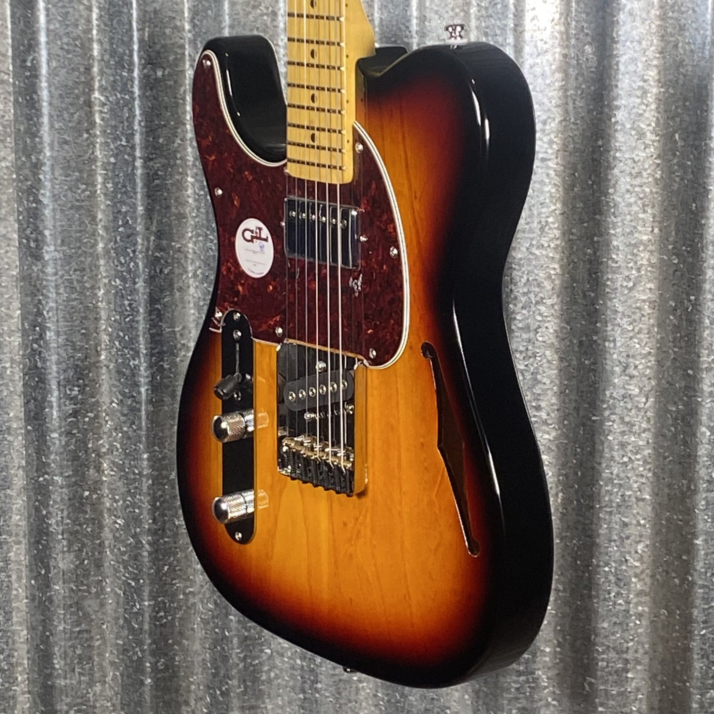 G&L Tribute ASAT Classic Bluesboy Semi Hollow Body Left Hand 3 Tone Sunburst Guitar #4499 Used